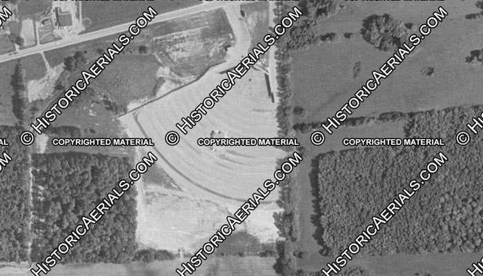 1957 aerial photo Walake Drive-In Theatre, Walled Lake